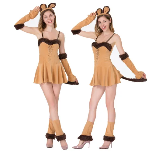 Halloween Plush Little Bear Uniform Bar DS Cat Girl Cosplay Costume PQ17806