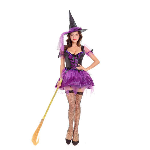 Halloween Sorceress Costume Woman Carnival Witch Fancy Dress Stage Outfit PQ9690
