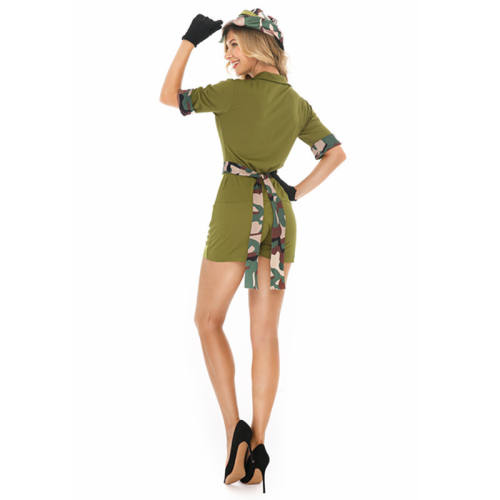 Camouflage Jumpsuit military uniform Halloween Police officer playing Costume PQ202126