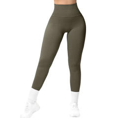 Women Solid Color Bubble Butt Athletic Trousers High Waist Sport Leggings PQ6805