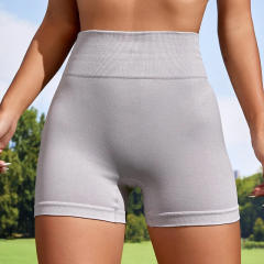 Women Solid Color Bubble Butt Athletic Shorts High Waist Sport Pants PQ6802