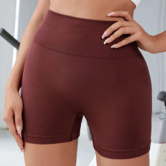 Women Solid Color Bubble Butt Athletic Shorts High Waist Sport Pants PQ6802