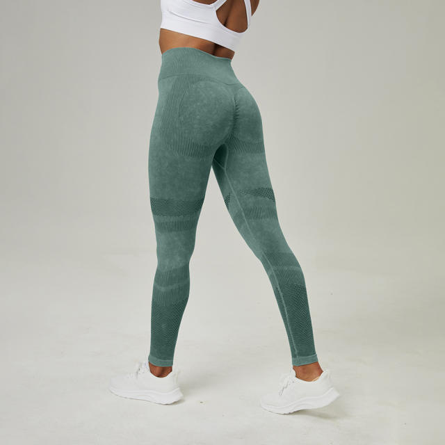 Women Solid Color Bubble Butt Yoga Trousers High Waist Sport Leggings PQ6219