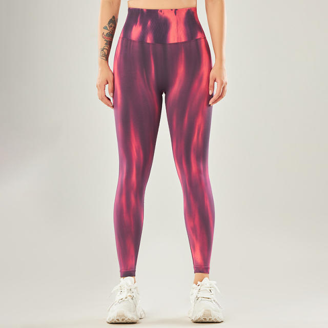 Women Seamless Bubble Butt Yoga Pants High Waist Aurora Sport Leggings PQ6205