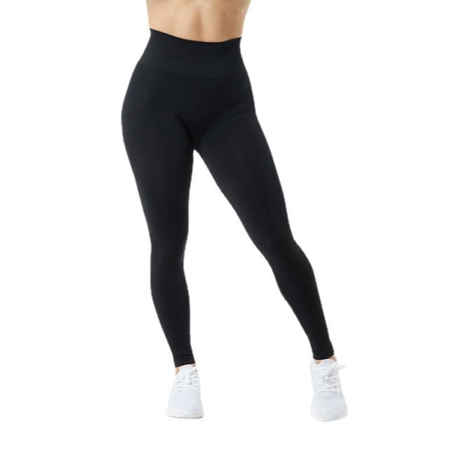 Seamless Bubble Butt Yoga Pants High Waist Solid Color Sport Leggings PQ4701