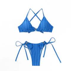 Women's Criss-Cross Bikini Set Tie Side Bottom TWo Pieces Swimwear PQ4010