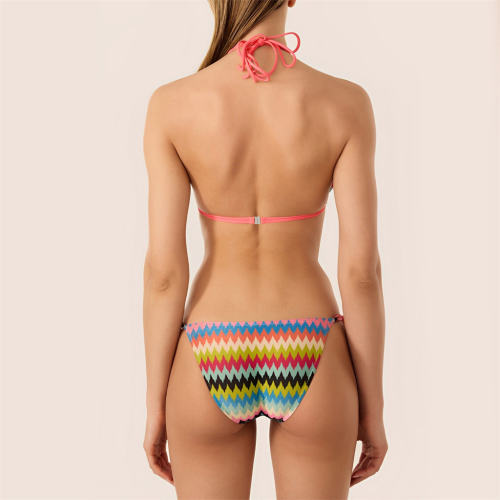 Zigzag Print Triangle Bikini Set Two Piece Swimwears for Women PQ4050