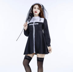 Halloween Mary Outfit Sexy Nun Costume Masquerade Party Uniform PQ2011