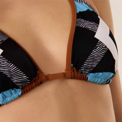 Geometric Print Triangle Bikini Two Pieces Swimsuit for Women PQ4052