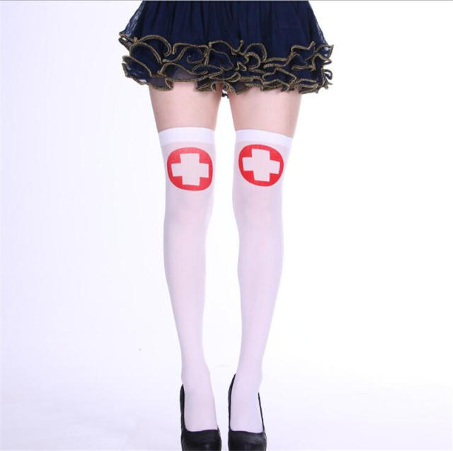 Women Halloween Steampunk Stockings Cosplay Night Club Wear PQ8999