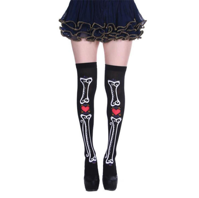 Women Halloween Steampunk Stockings Cosplay Night Club Wear PQ8999
