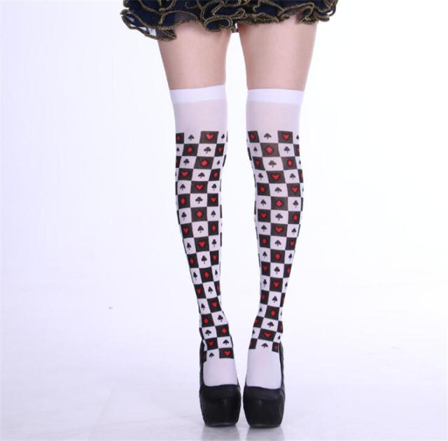 Women Halloween Steampunk Stockings Cosplay Night Club Wear PQ8999