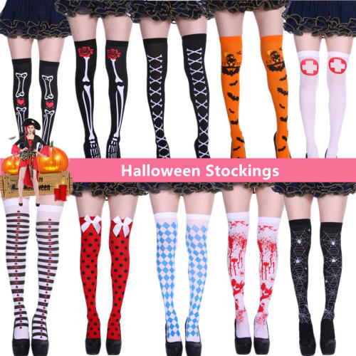 Women Halloween Steampunk Stockings Cosplay Night Club Wear PQ8999