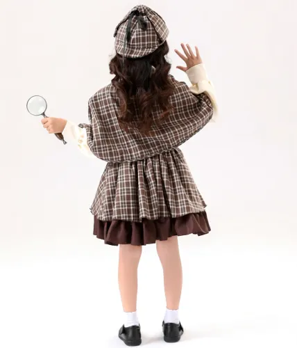 Detective Sherlock Holmes Suit Lolita Uniform British College Cosplay Costume PQ-TM500