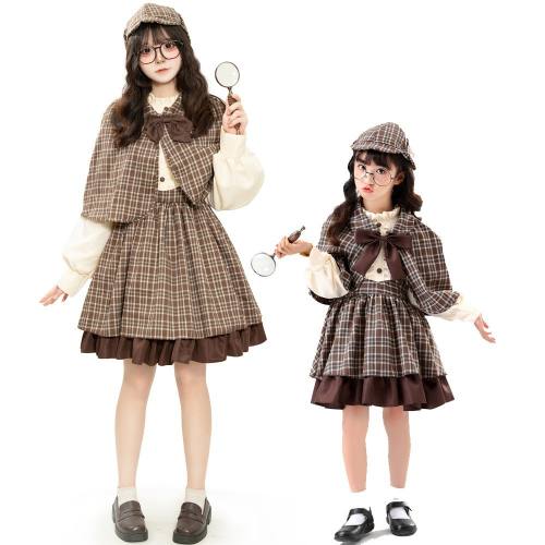 Detective Sherlock Holmes Suit Lolita Uniform British College Cosplay Costume PQ-TM500