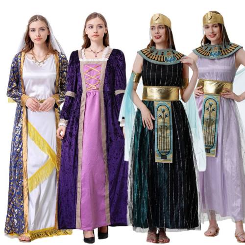 Halloween Cosplay Cleopatra Costume Ancient Greek Athena Stage Fancy Dress PQ6320