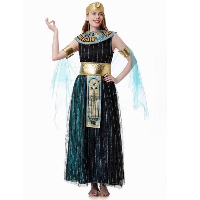 Halloween Cosplay Cleopatra Costume Ancient Greek Athena Stage Fancy Dress PQ6320