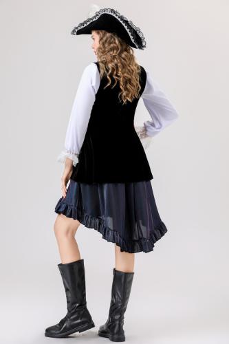 Carnival Cosplay  Vikings Pirate Costume Women Halloween Buccaneer Fancy Dress PQ8766