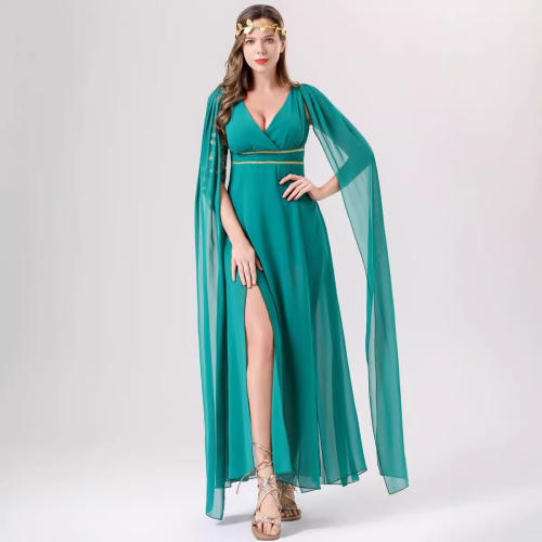 Halloween Costume Cosplay Cleopatra Ancient Greek Athena Stage Fancy Dress PQ5650