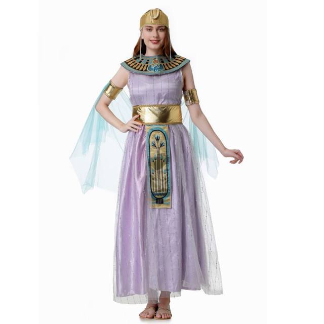 Halloween Cosplay Cleopatra Costume Ancient Greek Athena Stage Fancy Dress PQ6320