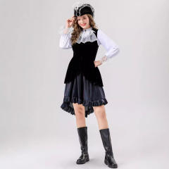 Carnival Cosplay  Vikings Pirate Costume Women Halloween Buccaneer Fancy Dress PQ8766