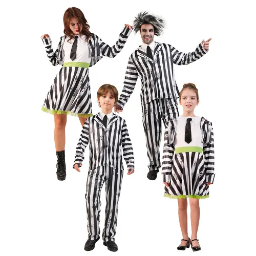 Halloween Striped Clown Costume Role Play Stage Performance Uniform PQ-FF777
