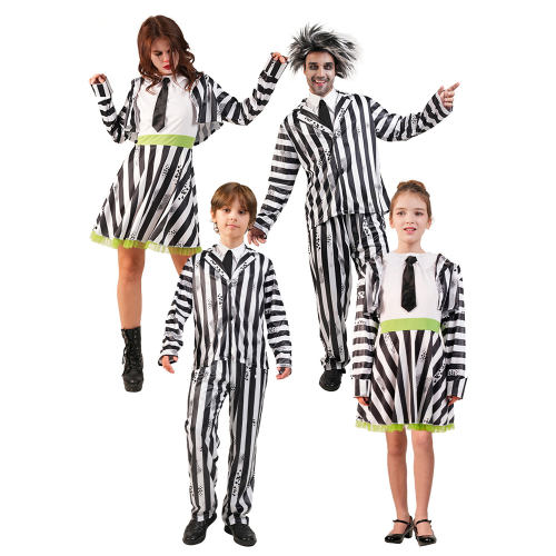 Halloween Striped Clown Costume Role Play Stage Performance Uniform PQ-FF777