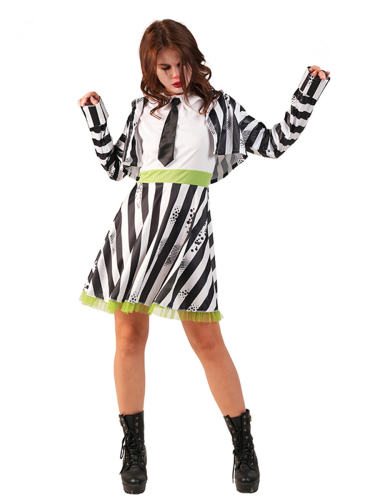 Halloween Striped Clown Costume Role Play Stage Performance Uniform PQ-FF777