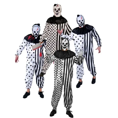 Halloween Adult Horror Fancy Dress Bloody Murder Clown Costume PQ-CC758