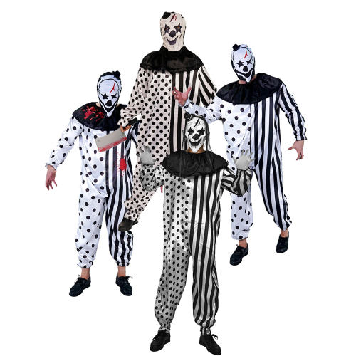 Halloween Adult Horror Fancy Dress Bloody Murder Clown Costume PQ-CC758