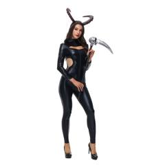 PU Catwoman Jumpsuit Sexy Clubwear Faux Leather Catsuit PQ3422