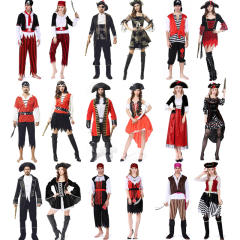 Halloween Pirate Costume Vikings Buccaneer Fancy Dress Carnival Cosplay Outfit PQ-PT456C