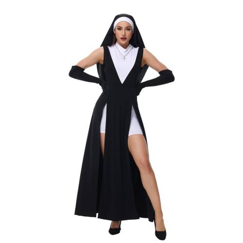 Halloween Mary Costume Woman Sexy Nun fancy Dress Masquerade Party Uniform PQ3419