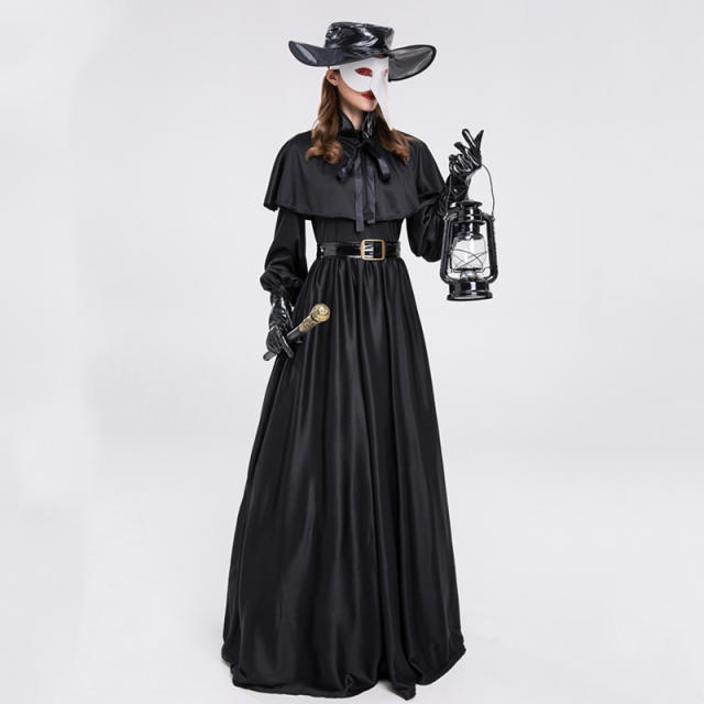 Plague Bird Doctor Outfit Halloween Role Stage Costume Medieval European Uniform PQ9303