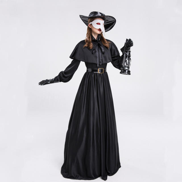 Plague Bird Doctor Outfit Halloween Role Stage Costume Medieval European Uniform PQ9303