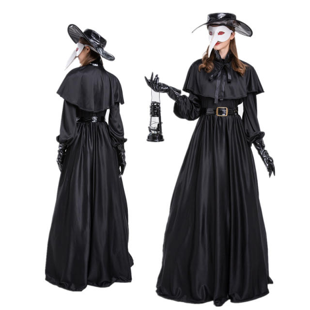 Plague Bird Doctor Outfit Halloween Role Stage Costume Medieval European Uniform PQ9303