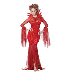 Halloween Demon Costume Death Hell Goddess Red Vampire Uniform PQ9089