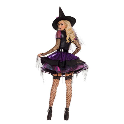 Halloween Witch Costume COS Fancy Dress Cosplay Uniform Gothic Outfit PQ9088