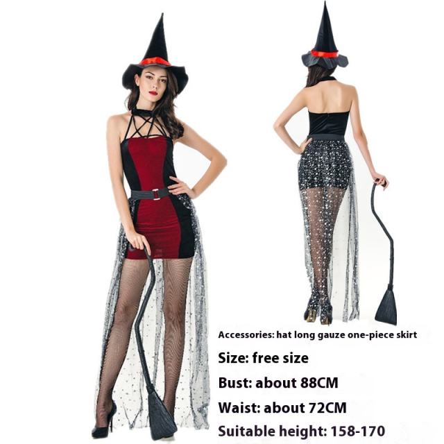 Halloween Vampire Witch Costume COS Fancy Dress Cosplay Uniform Gothic Outfit PQ1032