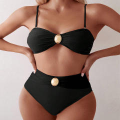 Bikini Set with Underwire Bandeau Top Swimsuit for Womens Swimwear PQ-BK108