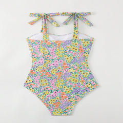 Floral Print One-Shoulder Swimsuit, Multicolored Spaghetti Strap Swimwear for Women PQ-H7265