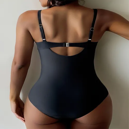Lace-Up One Piece Swimwear for Womens Bustier Adjustable Straps Swimsuit PQ-PD0132