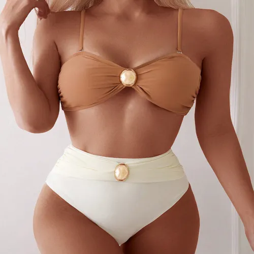 Bikini Set with Underwire Bandeau Top Swimsuit for Womens Swimwear PQ-BK108