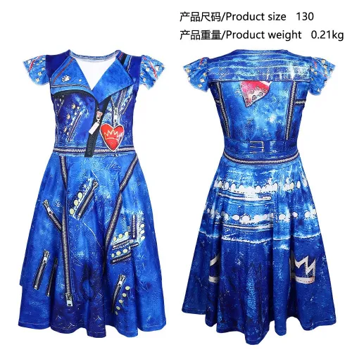 Kid Descendants Dress Children Halloween Cosplay Costume Role Playing Uniform PQ11016
