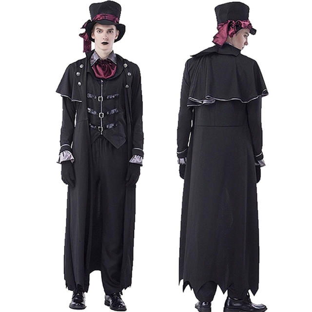 Man Vampire costume For Male Anime cosplay Uniform Halloween Dark Knight Fancy Dress PQ1833