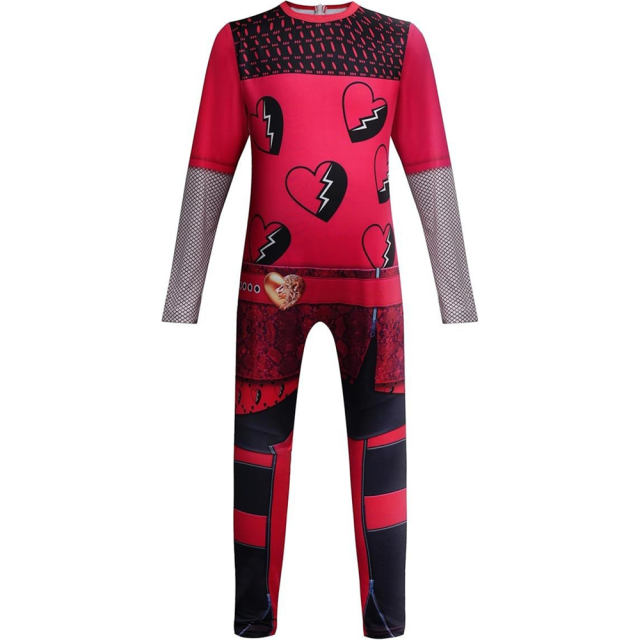 Descendants Costume Child Halloween Cosplay Uniform Kid Role Playing Jumpsuit PQ4156