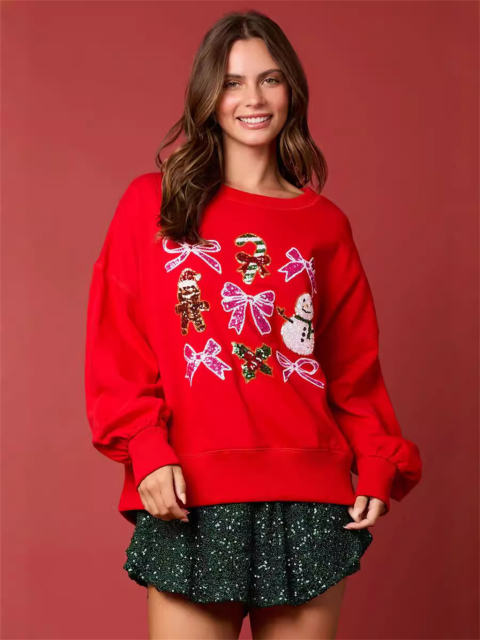Christmas Sweaters For Women Santa Claus Knitwear Xmas Tops PQ7006