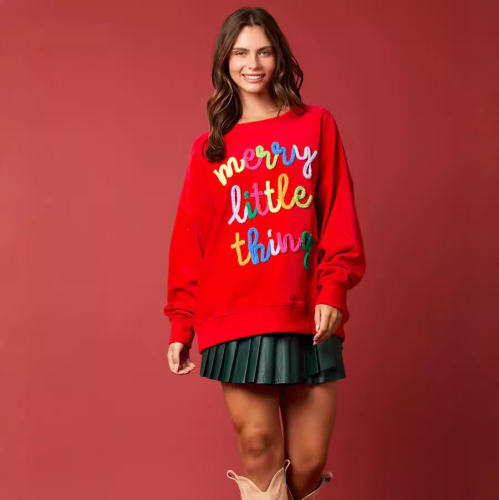 Corduroy Christmas Sweaters For Women Santa Claus Pullover Xmas Tops PQ416