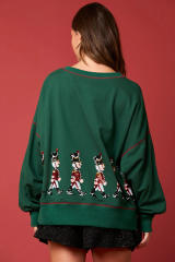 Cotton Christmas Pullover For Women Santa Claus Sweaters Xmas Tops PQ415