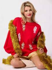 Christmas Sweaters For Women Santa Claus Pullover Xmas Tops PQ7007